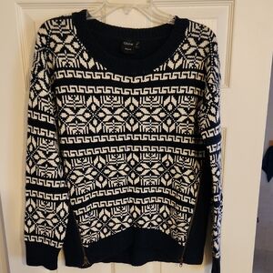 Clice Couture Navy Patterned Sweater